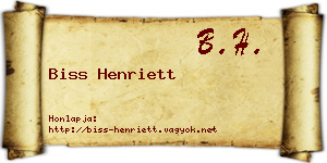 Biss Henriett névjegykártya